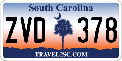 SC license plate ZVD378