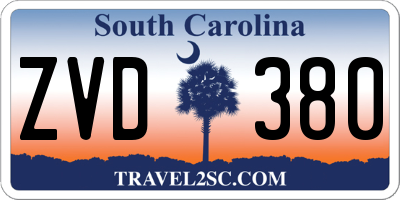SC license plate ZVD380