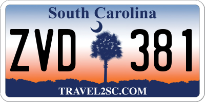 SC license plate ZVD381