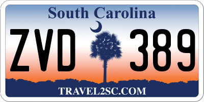 SC license plate ZVD389