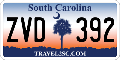 SC license plate ZVD392