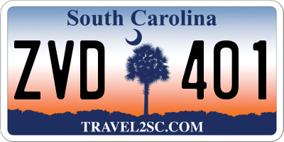 SC license plate ZVD401