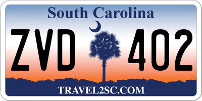 SC license plate ZVD402
