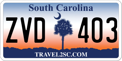 SC license plate ZVD403