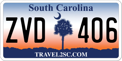 SC license plate ZVD406