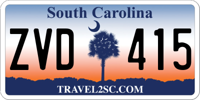 SC license plate ZVD415