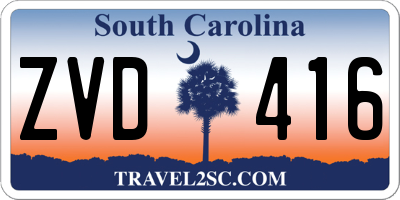 SC license plate ZVD416