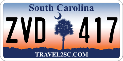 SC license plate ZVD417
