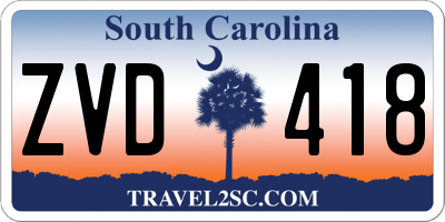 SC license plate ZVD418
