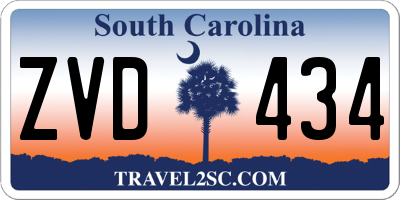 SC license plate ZVD434