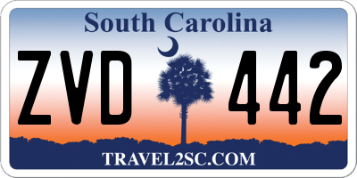 SC license plate ZVD442