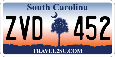 SC license plate ZVD452