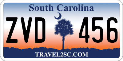 SC license plate ZVD456