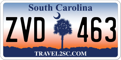 SC license plate ZVD463