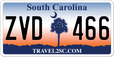 SC license plate ZVD466