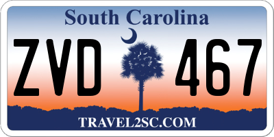 SC license plate ZVD467