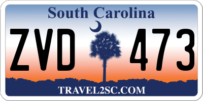 SC license plate ZVD473