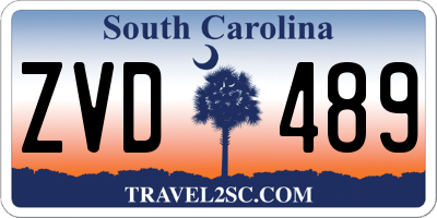 SC license plate ZVD489