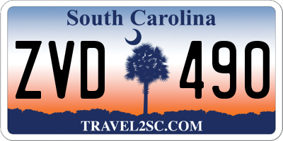 SC license plate ZVD490