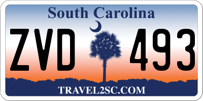 SC license plate ZVD493