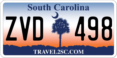 SC license plate ZVD498