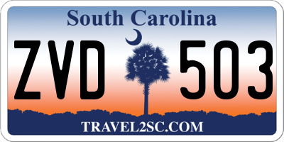 SC license plate ZVD503