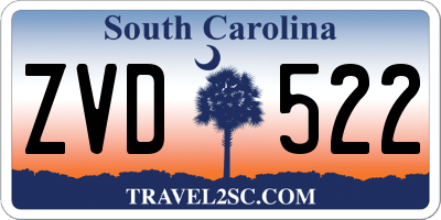 SC license plate ZVD522