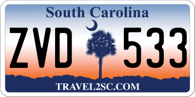 SC license plate ZVD533