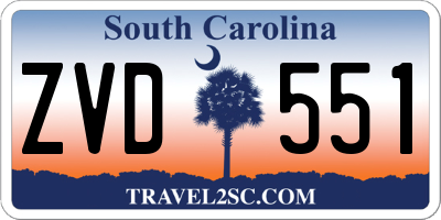 SC license plate ZVD551
