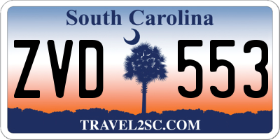 SC license plate ZVD553