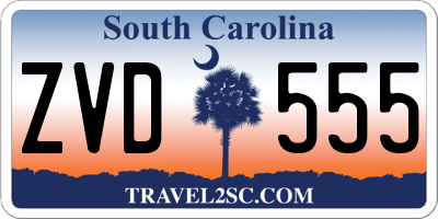 SC license plate ZVD555
