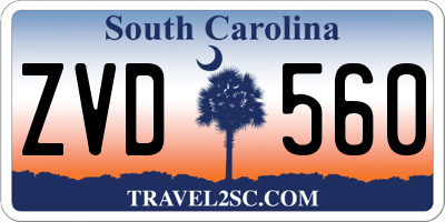 SC license plate ZVD560