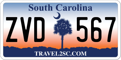 SC license plate ZVD567