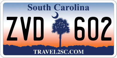 SC license plate ZVD602