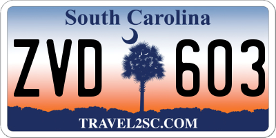 SC license plate ZVD603