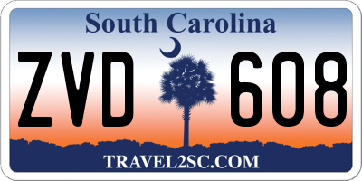 SC license plate ZVD608