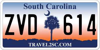 SC license plate ZVD614
