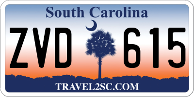 SC license plate ZVD615
