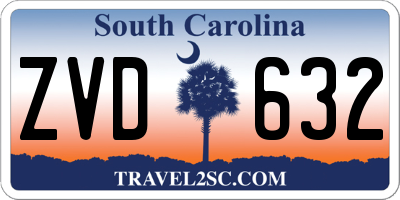 SC license plate ZVD632