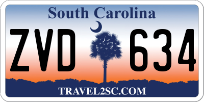 SC license plate ZVD634