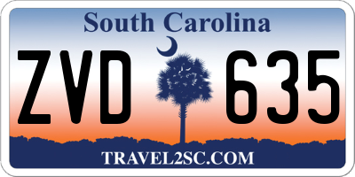 SC license plate ZVD635