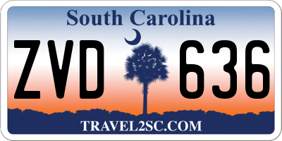 SC license plate ZVD636