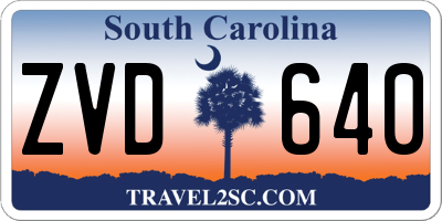 SC license plate ZVD640