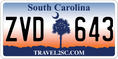 SC license plate ZVD643