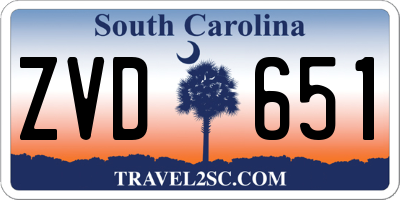 SC license plate ZVD651