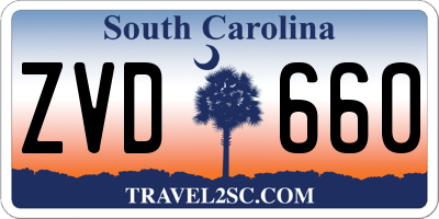 SC license plate ZVD660