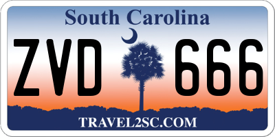 SC license plate ZVD666