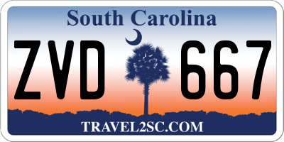 SC license plate ZVD667