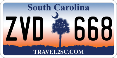 SC license plate ZVD668
