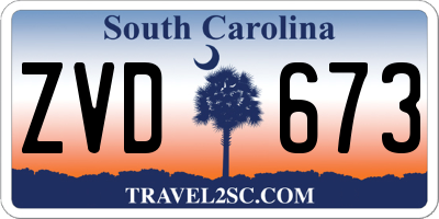 SC license plate ZVD673